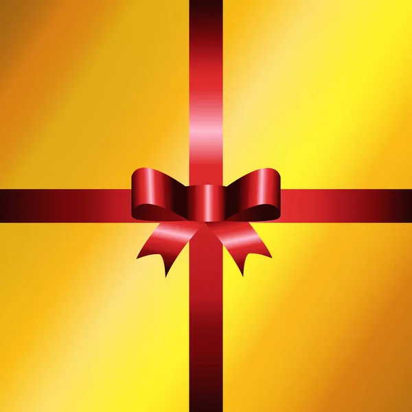 Arc cadeau en satin rouge — Image vectorielle