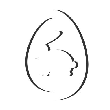 Paskalya tavşanına da soyut bir Paskalya yortusu yumurta