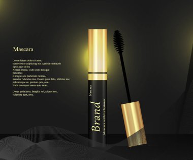 fırça ile yakın bir arka plan üzerinde maskara