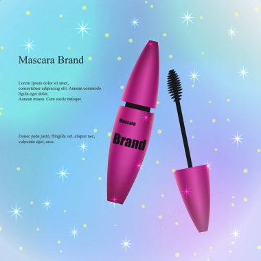 Mor maskara hafif parlak arka plan üzerinde bir fırça ile