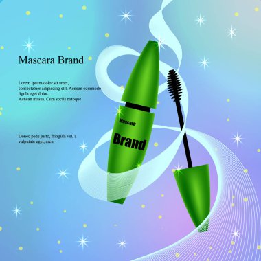 Yeşil, poster, bir afiş yamalar ve payetler hafif bir hassas zemin üzerine fırça ile maskara