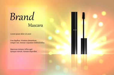 Siyah maskara ile kaş fırça ile hafif ve parlak noktalar pastel tonları hassas zemin üzerine. Afiş, poster, reklam. 3D vektör çizim