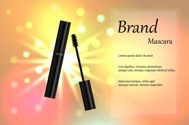 Siyah maskara ile kaş fırça ile hafif ve parlak noktalar pastel tonları hassas zemin üzerine. Afiş, poster, reklam. 3D vektör çizim