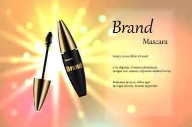 Siyah maskara ile kaş fırça ile hafif ve parlak noktalar pastel tonları hassas zemin üzerine. Afiş, poster, reklam. 3D vektör çizim
