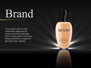 Işık, ışık ten rengi siyah kap, 3B vektör, gerçekçi illüstrasyon, eps10 ile bir tüp ışınları ile karanlık bir arka plan üzerinde kapatıcı