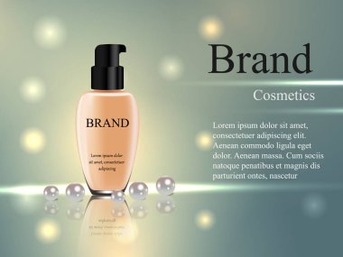 kapatıcı, tüp ile nazik bir arka plan üzerinde parlama ve ışınları, tazelik, reklam, afiş, katalog, güzellik, deri, gerçekçi 3d-vektör çizim, tasarım