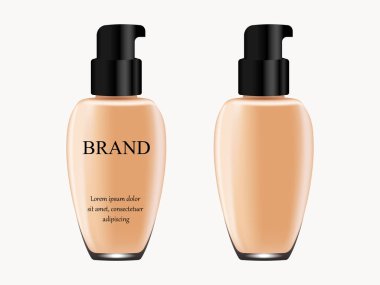 Kapatıcı izole beyaz zemin üzerine, açık ten rengi siyah başlığı yazıt ve 3d vektör, gerçekçi illüstrasyon, reklam, tasarım, kozmetik, afiş, katalog olmadan ile tüp