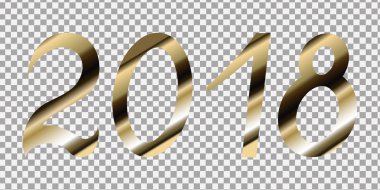 Rakamlar 2018 tarafsız bir arka plan üzerinde yeni yıl, izole, vektör