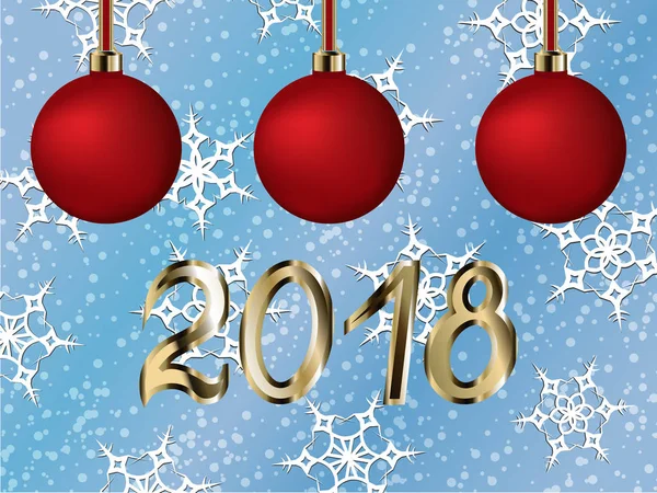 New-year 球的背景, 抽象, 2018, 载体 — 图库矢量图片