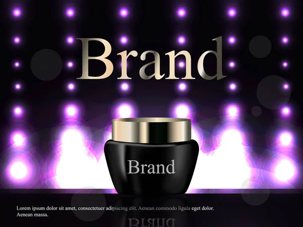 Cremetubus auf dunklem Hintergrund mit hellen Lichtern, Kosmetik, Luxus, Werbung, Katalog, 3D-Vektor realistisch, Gesundheit, Hautpflege lizenzfreie Stockillustrationen