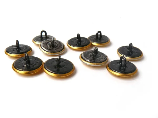 Conjunto vintage Botones militares, Botones del ejército soviético, Botones de estrella militar Botones de oro vintage con estrella, botones de soldados de la URSS — Foto de Stock