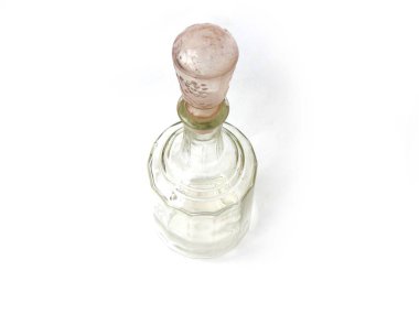 Küçük şişe, küçük Vintage cam şişe, mavi camdan küçük cam vazo, mavi vazo yapılan cam, şişe büyük karınlı, dekoratif cam