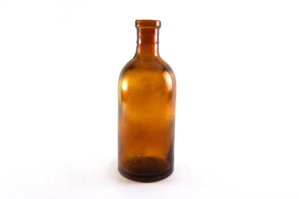 古いは、ガラス ボトル装飾的な小さなボトル、小さな薬瓶、小さなヴィンテージ、レトロなホーム装飾小瓶茶色のガラス瓶をクリアします。 — ストック写真