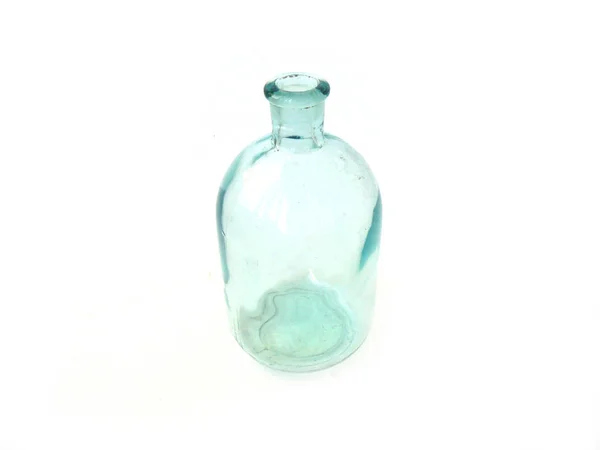 Szklana butelka Vintage, szkło niebieskie — Zdjęcie stockowe