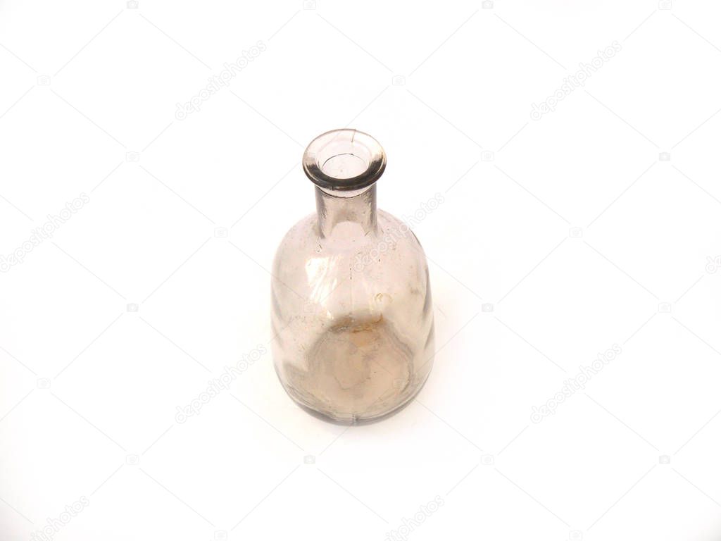 Tiny bottle, small Vintage glass bottle, little Glass vase made of blue glass, Blue vase made of glass, big-bellied bottle, decorative glass