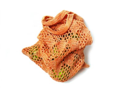 Turuncu turuncu örgü çanta çanta el yapımı çanta - stok görüntü