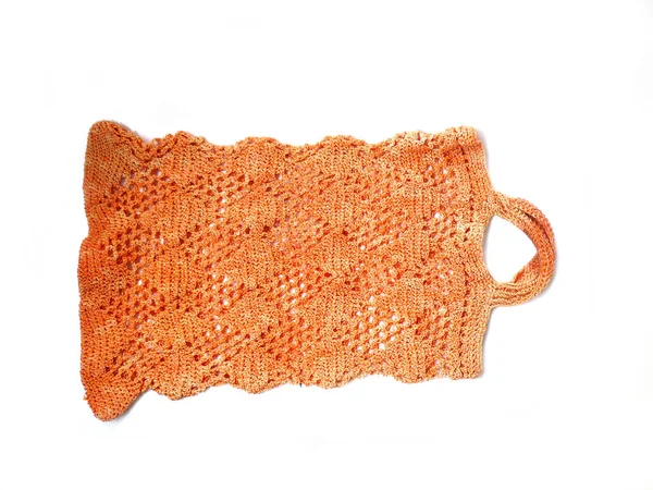 Saco laranja saco de malha laranja saco artesanal - Imagem stock — Fotografia de Stock