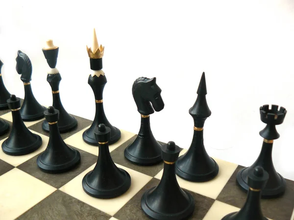 Chess Set Chess Chess Board Black White Chess Headstock Stock — Stock Photo, Image