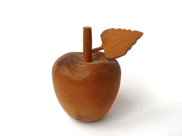 Drewniane Firmy Apple Apple Drewniana Figurka Dekoracyjne Jabłko Apple Pamiątkami — Zdjęcie stockowe