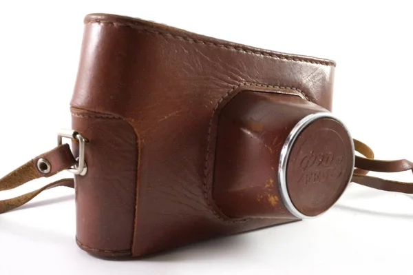 Old Bag Camera Bag Camera Case Brown Camera Cover Leather — стоковое фото