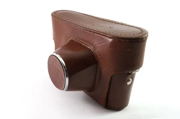 Koca karı, kamera çantası, fotoğraf makinesi çantası, kahverengi kamera kapağı, deri çanta, intage kutusu, Aksesuar, sanat çanta, sap kafası stok görüntü. 