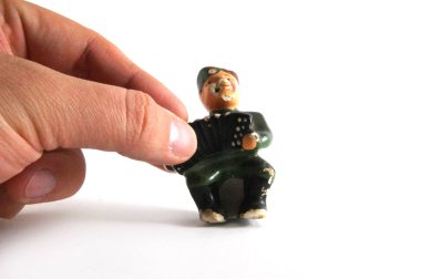 Heykelciği Sovyet askeri, heykelciği, asker, vintage heykelciği, Sovyet antika, cips, çatlaklar, eski eserler, SSCB, Sovyet ordusu, kazanan, antika, Sovyet seramik, alçı heykelcik