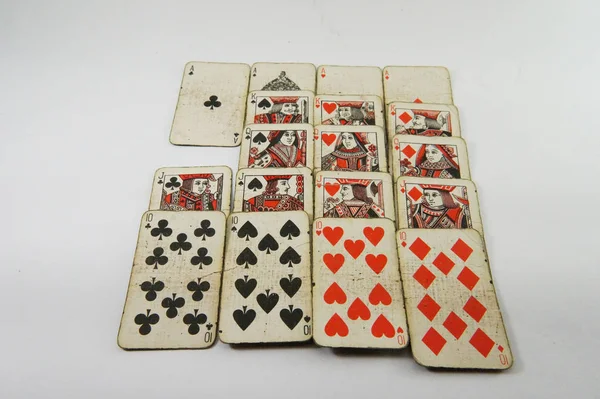 Vintage Oyun Kağıtları Oyun Kağıtları Kumar Kulübü Masa Oyunu Vintage — Stok fotoğraf