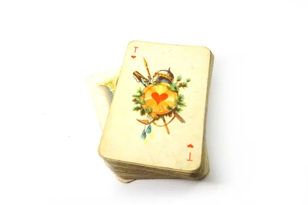 Cartas Jogo Vintage Cartas Jogo Clube Jogos Azar Jogo Tabuleiro — Fotografia de Stock