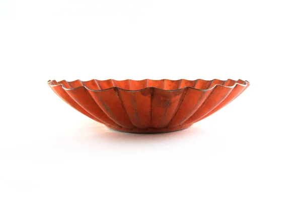 Orange Plate Figured Plate Orange Red Wavy Plate Photo Orange — 图库照片