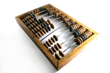 Eski abaküs. Ahşap abaküs. Vintage abaküs. SAP kafası stok görüntü