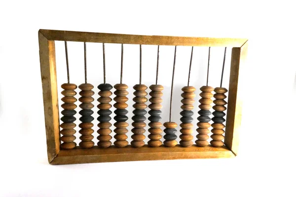 Régi Abacus Fából Készült Abacus Vintage Abacus Headstock Stock Kép — Stock Fotó
