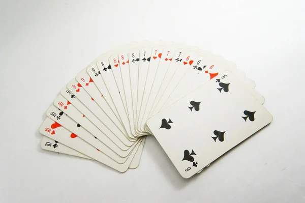 Vintage Playing Cards Playing Cards Board Game Fan Playing Cards — Stock Photo, Image