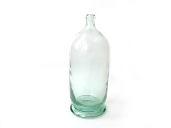 Стеклянная Винтажная Бутылка Винтажная Бутылка Стеклянная Бутылка Белый Фон Крупный — стоковое фото