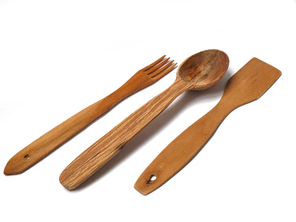 Kitchenware Wooden Kitchen Set Wooden Spoon Kitchen Spatula Utensils Cooking — Stock Photo, Image