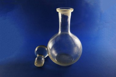 Kimyasal cam tarafında, sap kafası stok görüntü, Nostalgishop yan, tıbbi şişesi üzerinde