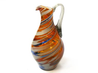 cam sürahi, beyaz sürahi, kırmızı sürahi Vintage sürahi, Vintage cam sürahi, cam sürahi, sürahi turuncu cam sürahi tutamacını, Sovyet cam vazo, sap kafası stok görüntü, Nostalgishop