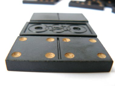 Domino seti, Domino siyah, oyun taşlarını, Domino domino hazır, sap kafası Sovyet Domino, dominos, Domino seti, kemik siyah stok görüntü, Nostalgishop kemik