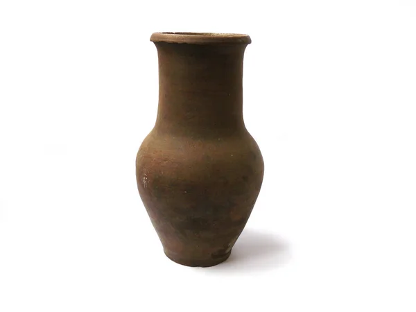 Vase Antique Sur Côté Pot Argile 100 Ans Amphores Image — Photo