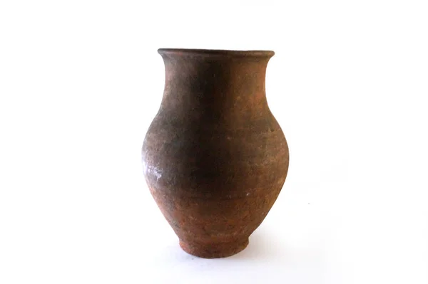 Vase Antique Sur Côté Pot Argile 100 Ans Amphores Image — Photo