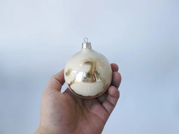 Juguete Del Árbol Navidad Mano Mano Juguete Cristal Año Nuevo —  Fotos de Stock