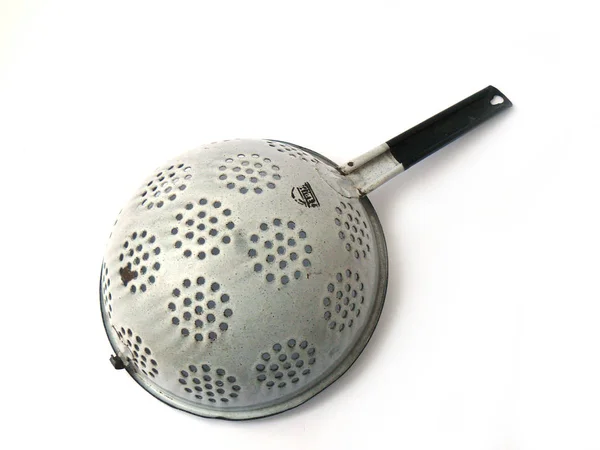 Rewers Sitko Niebieski Sitko Vintage Sitko Colander Szkliwo Colander Radziecki — Zdjęcie stockowe