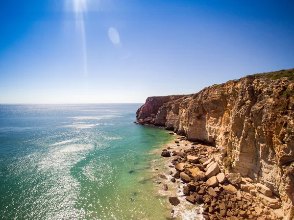 Kayalıklarla Beliche Beach, Saint Vincent Cape, Portekiz — Stok fotoğraf