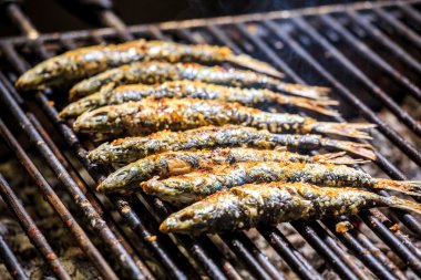 Taze kızarmış sardalye ızgara