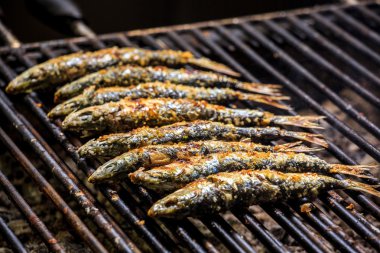 Taze kızarmış sardalye ızgara