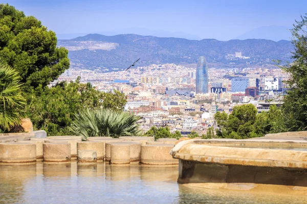 Barcelona panorama z Wieży Agbar, Katalonia, Hiszpania — Zdjęcie stockowe