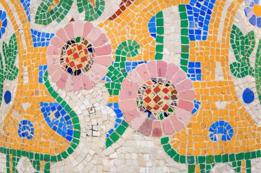 Mosaic by Antonio Gaudi, Palau de la Musica, Barcelona, Spain