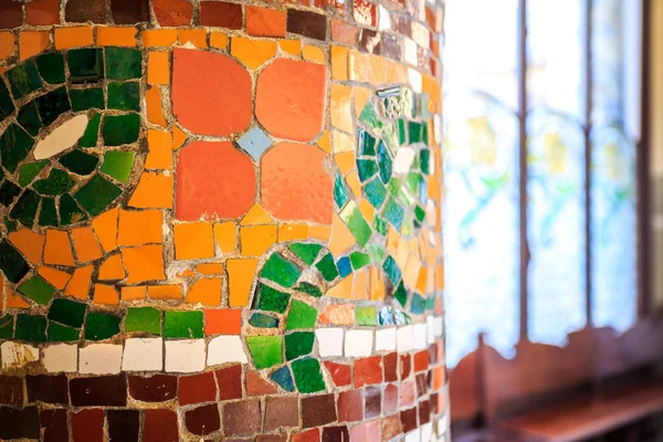 Mosaik und Glasmalerei, Palau de la Musica, Barcelona, Spanien — Stockfoto