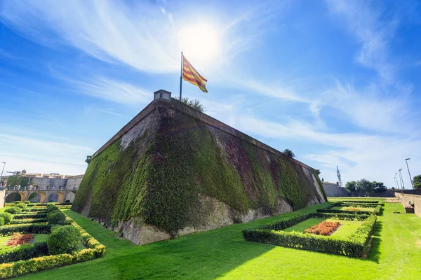 Montjuic kastély, Barcelona, Katalónia, Spanyolország — Stock Fotó