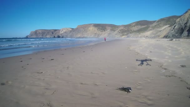 Fotografia en playa salvaje en Algarve, Portugal — Vídeos de Stock
