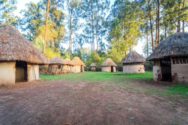 Traditional, tribal village of Kenyan people clipart
